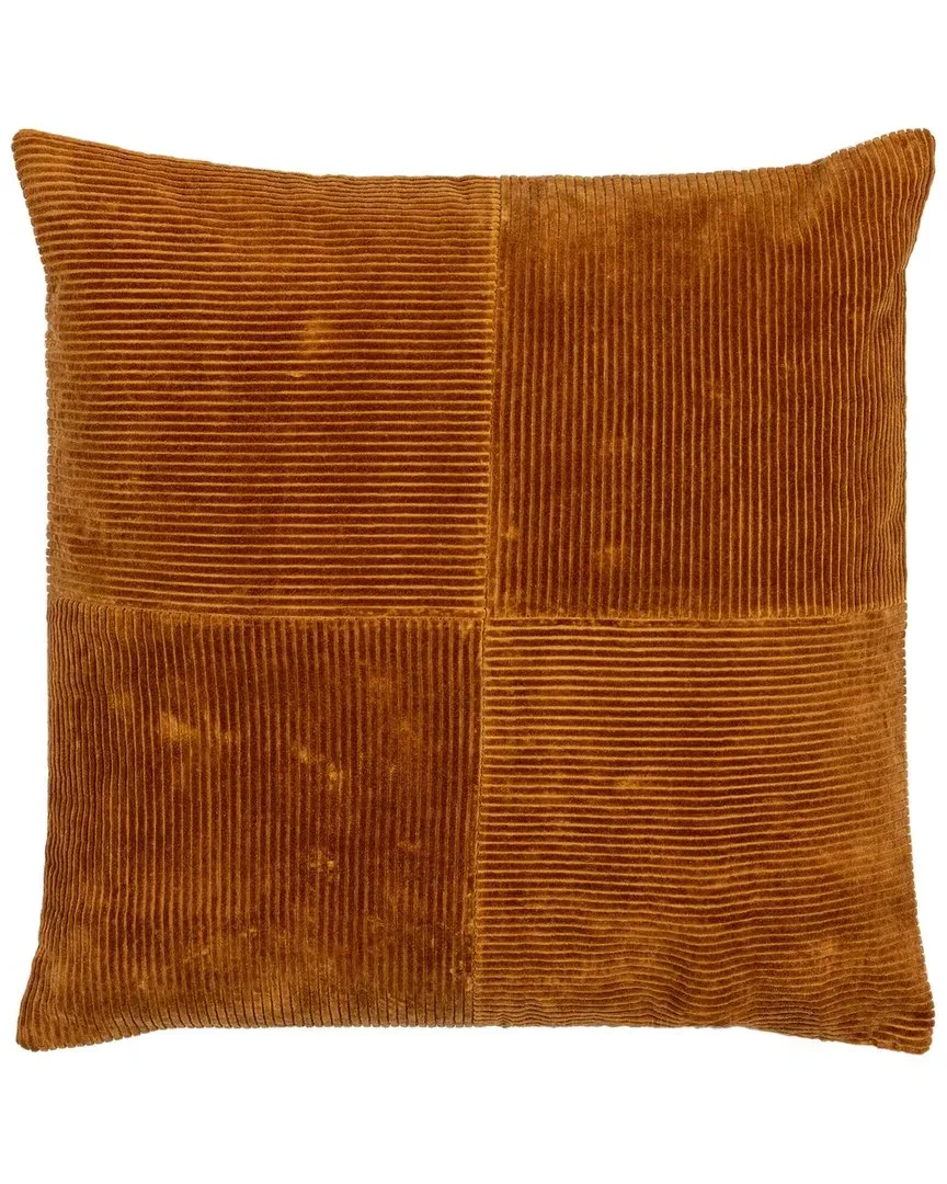 Surya Corduroy Quarters Accent Pillow - Red, Cotton image