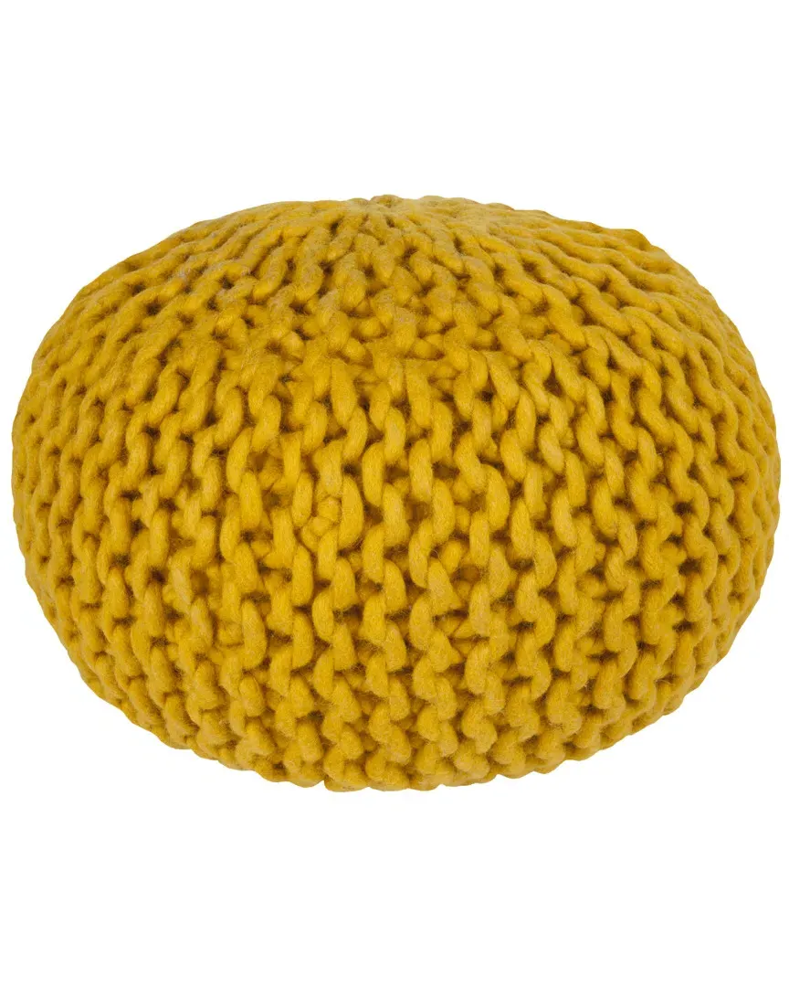 Surya Fargo Pouf - Gold, Wool