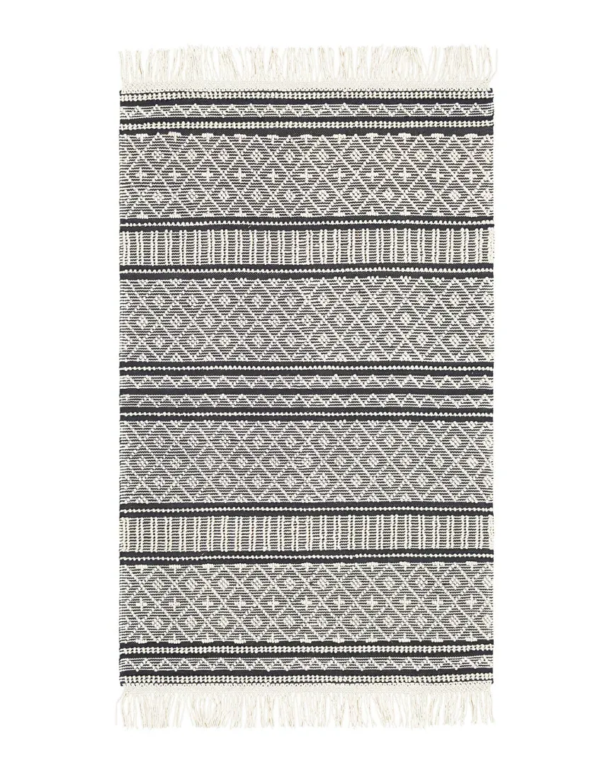 Surya Farmhouse Tassels Hand-Woven Rug - Charcoal, Wool