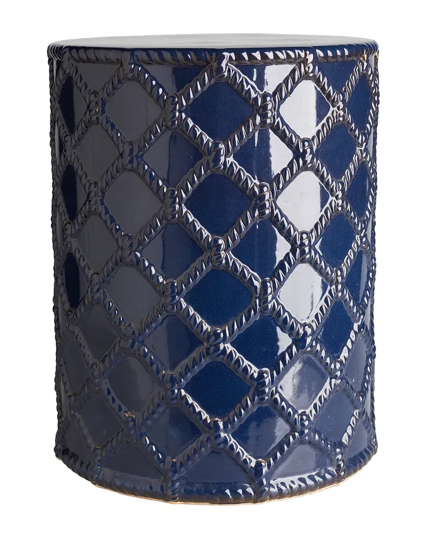 Surya Gaylor Garden Stool - Navy, Ceramic image