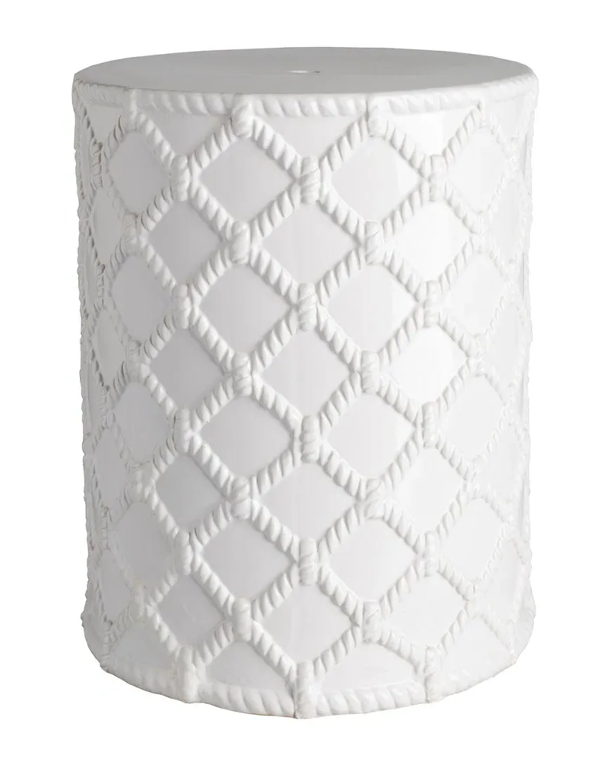 Surya Gaylor Garden Stool - White, Ceramic