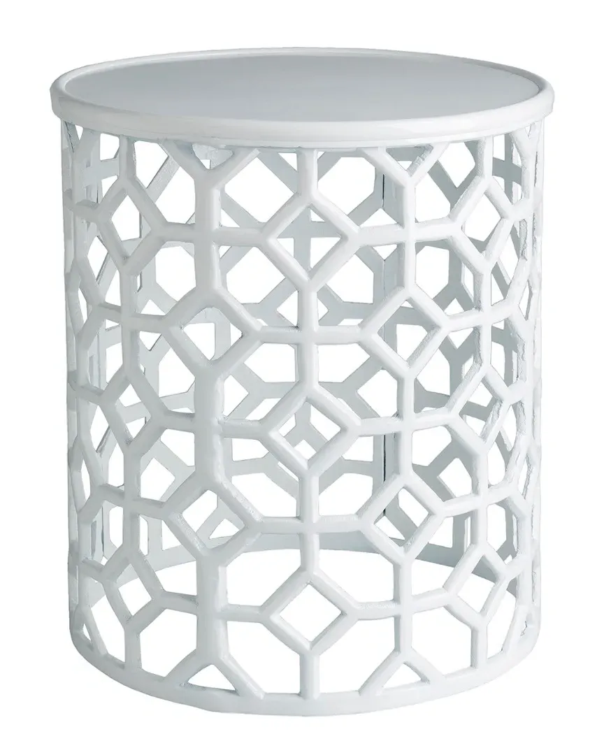 Surya Hale Accent Table - White, Metal