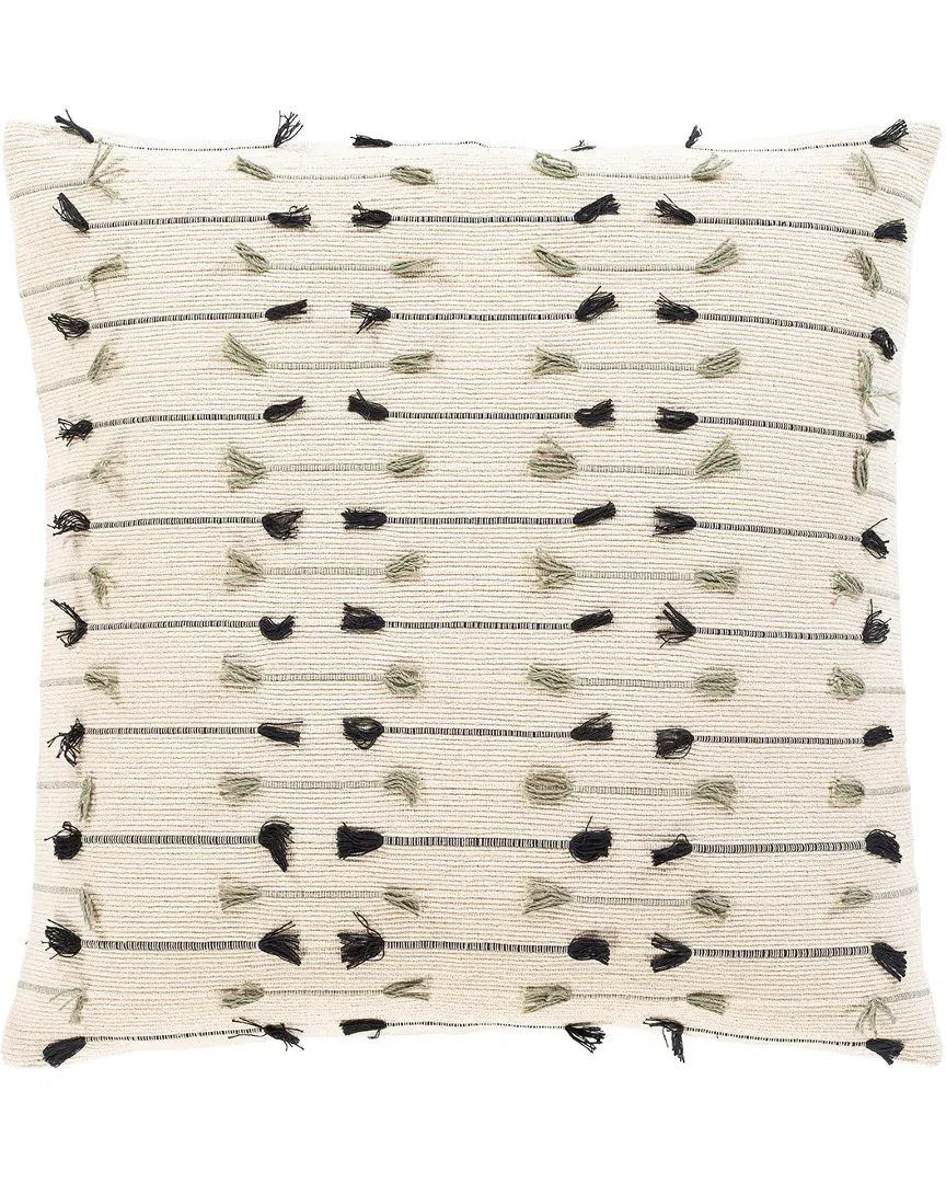 Surya Justine Decorative Pillow - Beige, Cotton