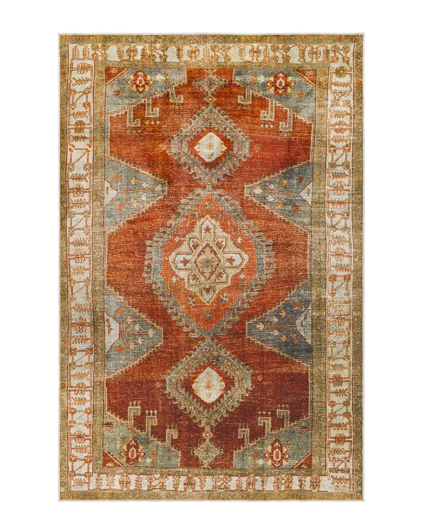 Surya Lavable Global Rug - Burnt Orange, Polyester