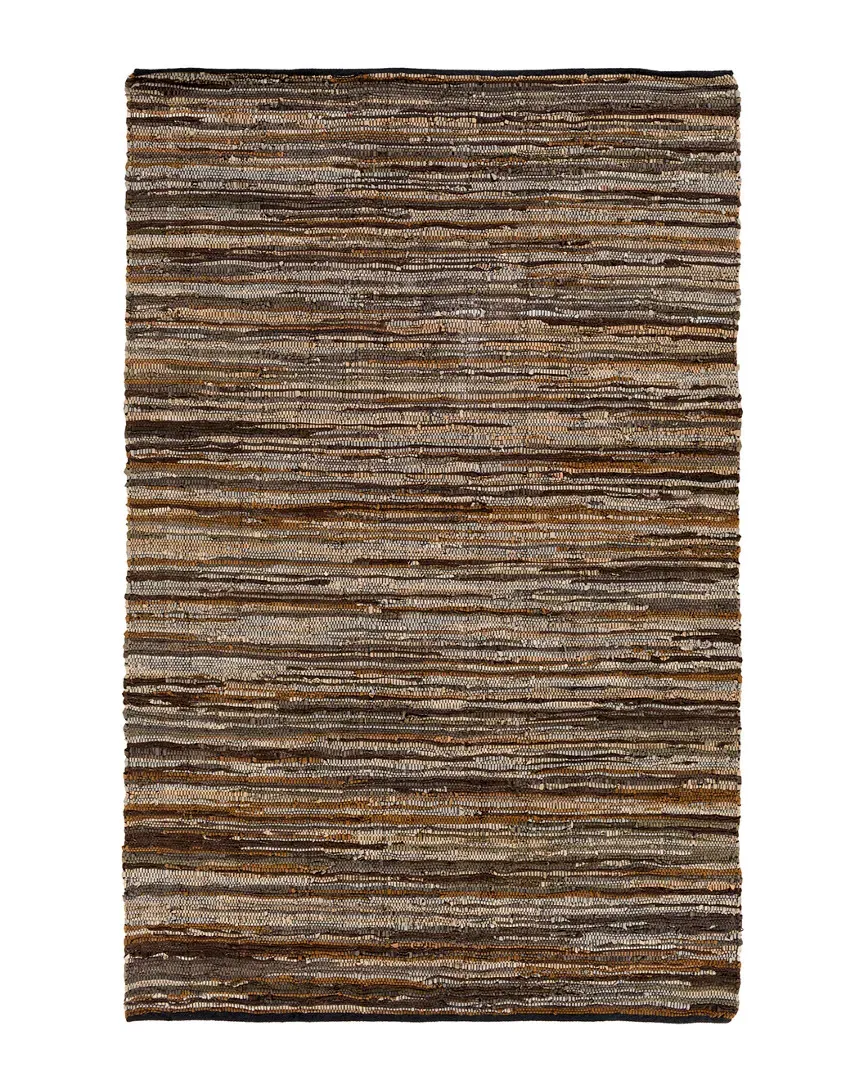 Surya Log Cabin Hand-Woven Rug - Brown, Leather