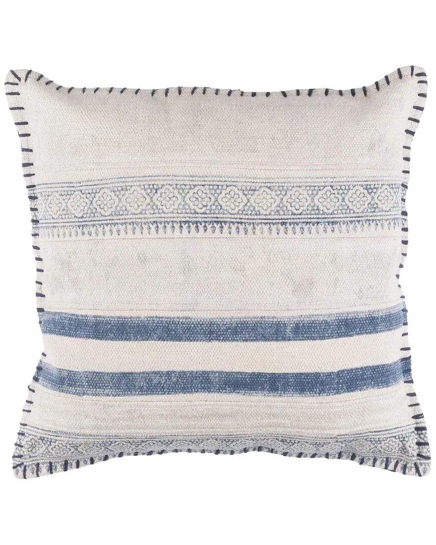 Surya Lola Accent Pillow - White, Cotton