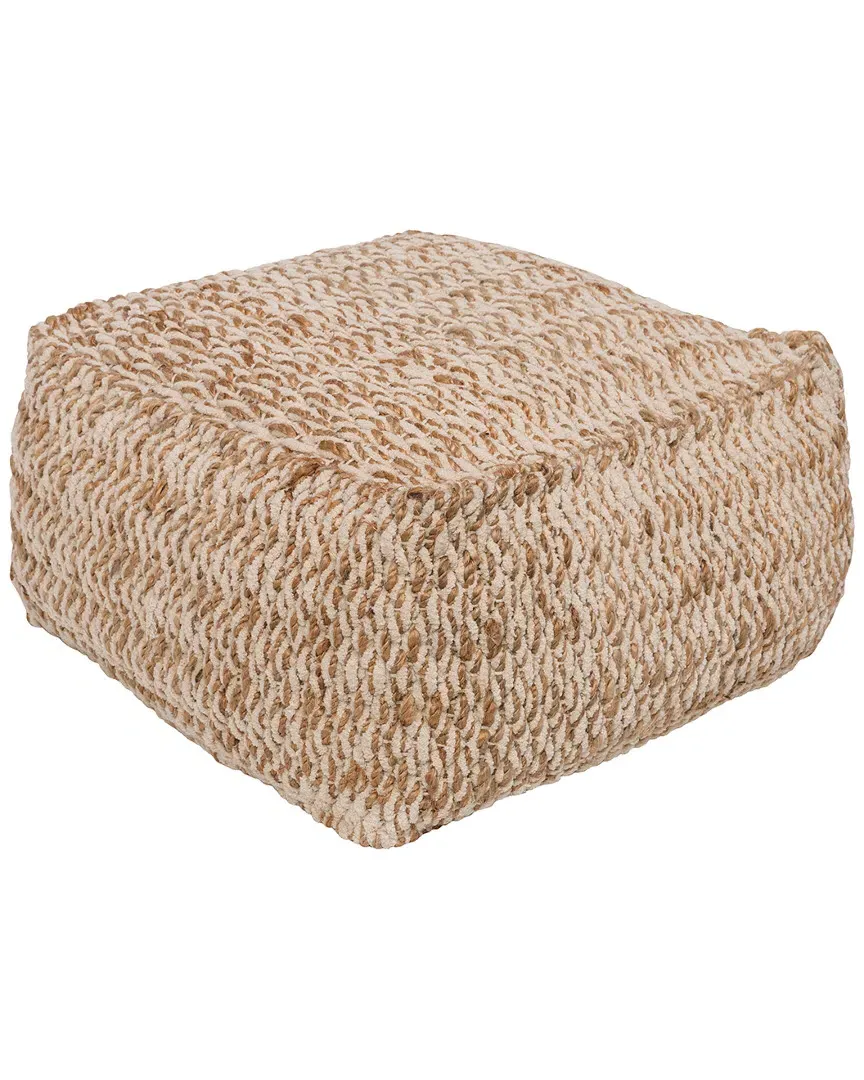 Surya Oak Cove Pouf - Ivory, Jute