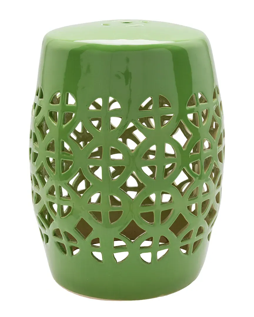 Surya Ridgeway 18in Stool - Green, Ceramic image