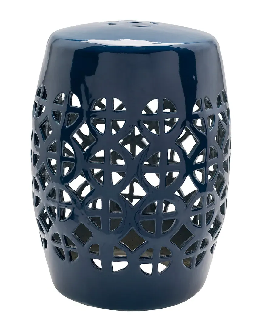 Surya Ridgeway Accent Table - Navy, Ceramic