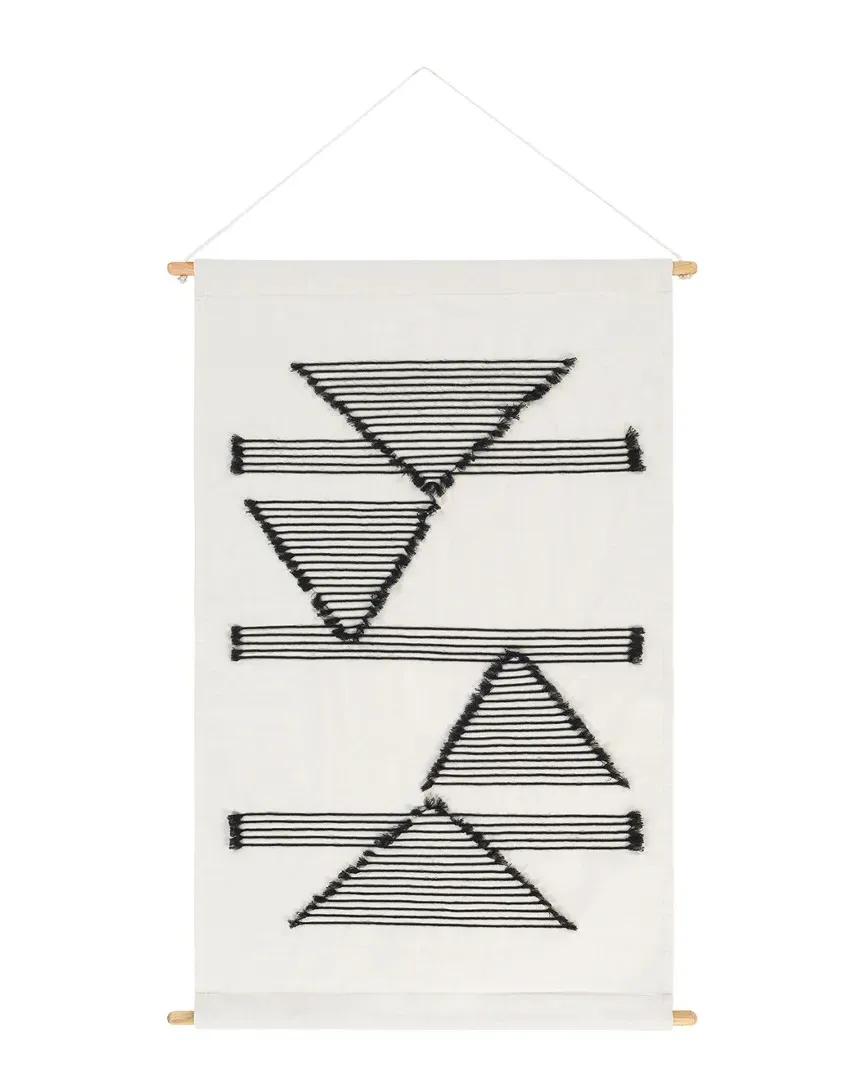 Surya Savion Wall Decoration - White, Cotton