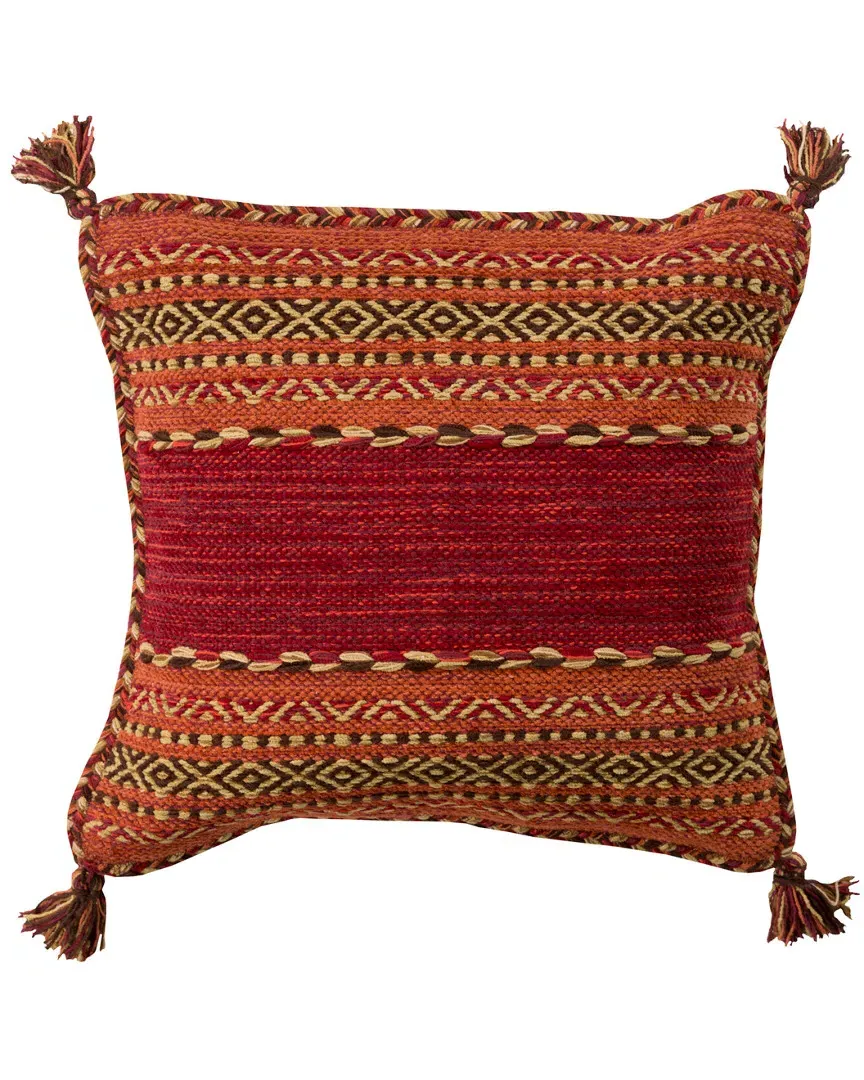 Surya Trenza Throw Pillow - Dark Red
