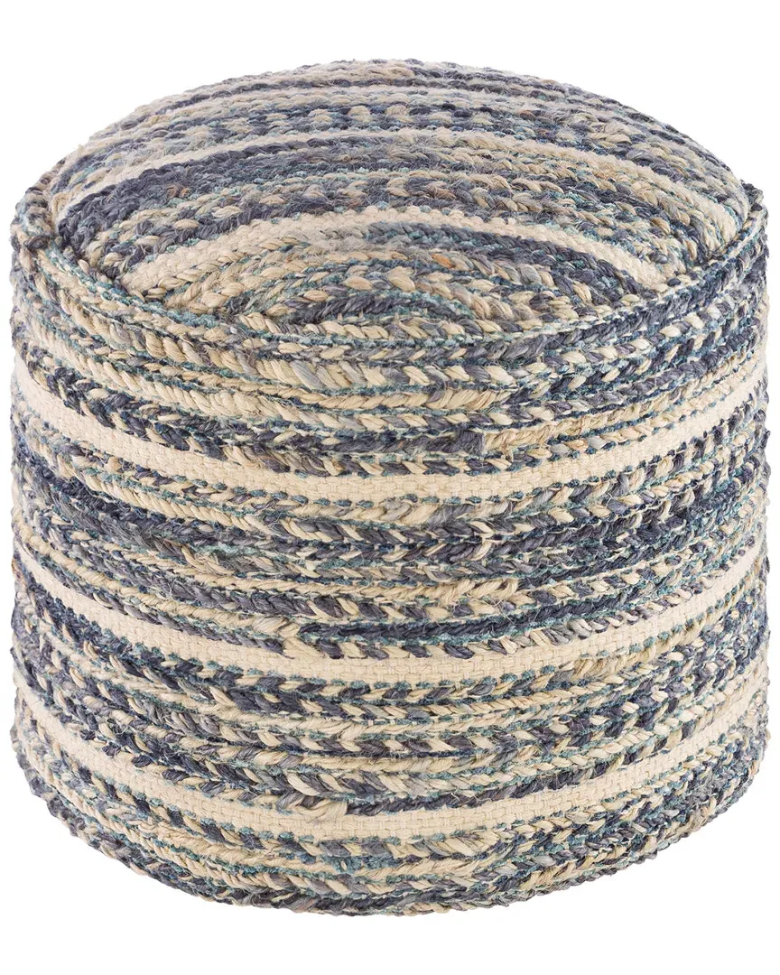 Surya Tresse Pouf - Navy, Jute