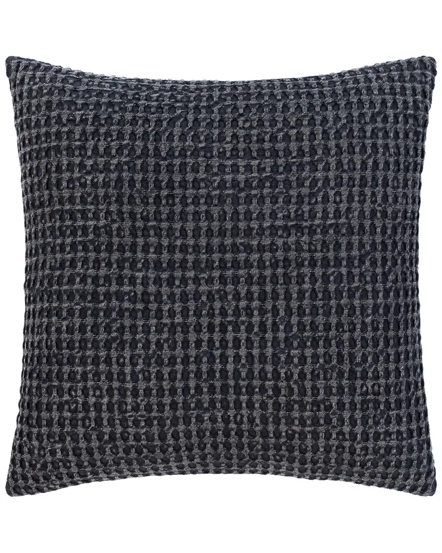 Surya Waffle Decorative Pillow - Black, Cotton image