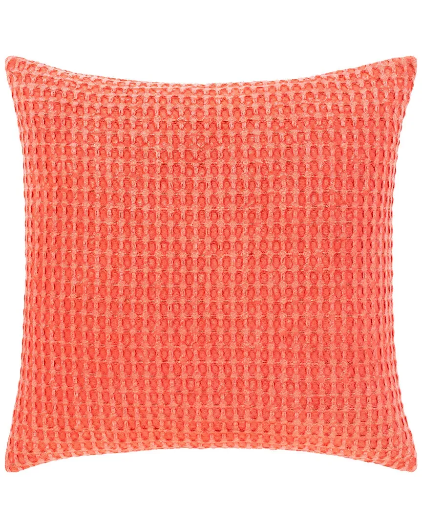 Surya Waffle Decorative Pillow - Orange, Cotton