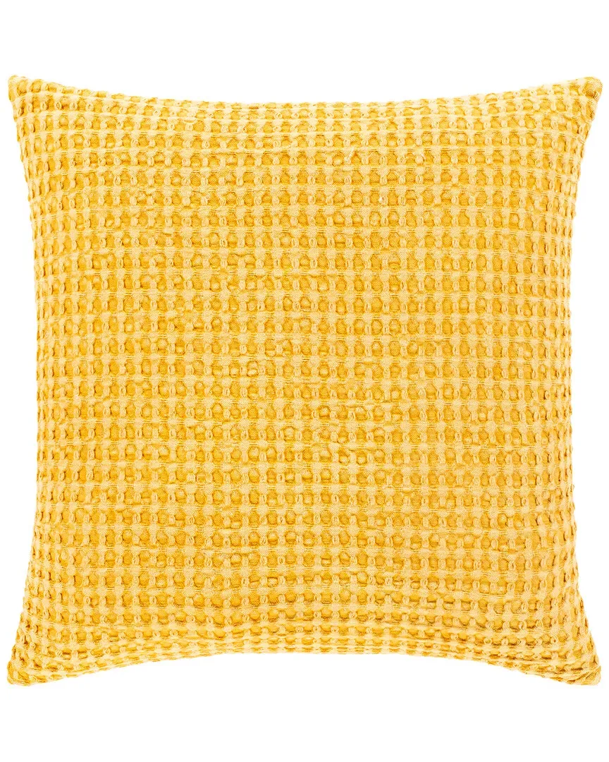 Surya Waffle Decorative Pillow - Yellow, Cotton