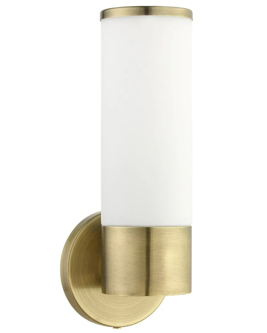 Lindale Single Wall Sconce - Antique Brass, Glass