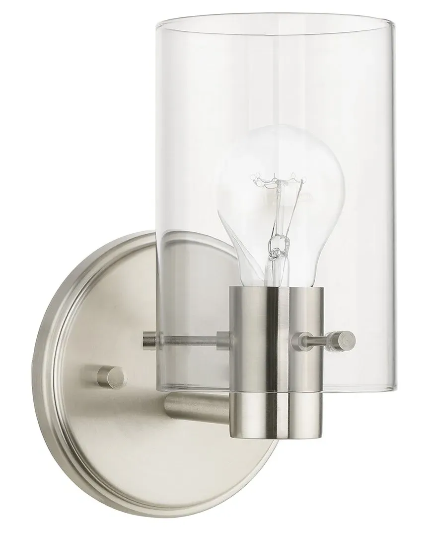 Munich Single Wall Sconce - Brushed Nickel, Glass image