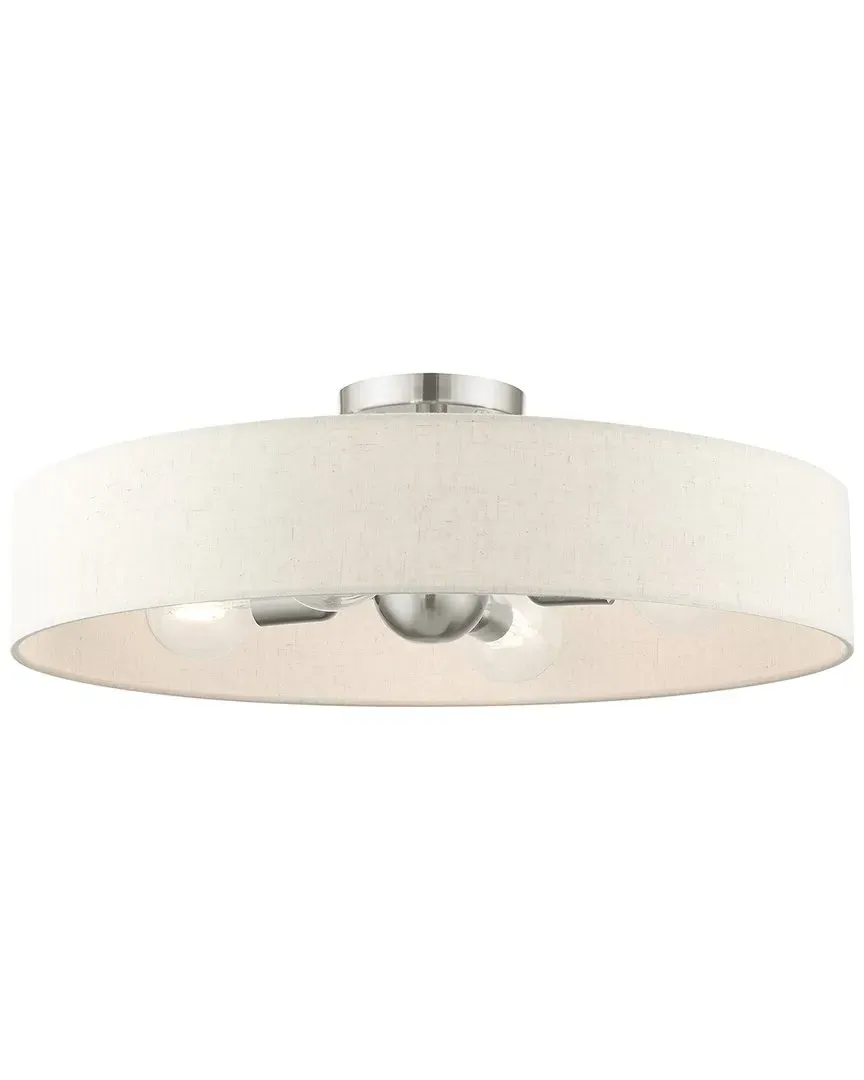 Venlo 4-Light Semi Flush Pendant - Brushed Nickel, Fabric image