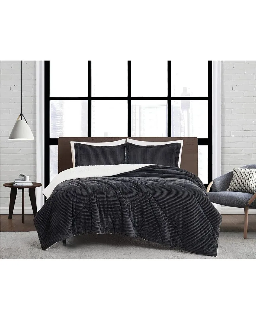 Corduroy Comforter Set - Grey, Polyester