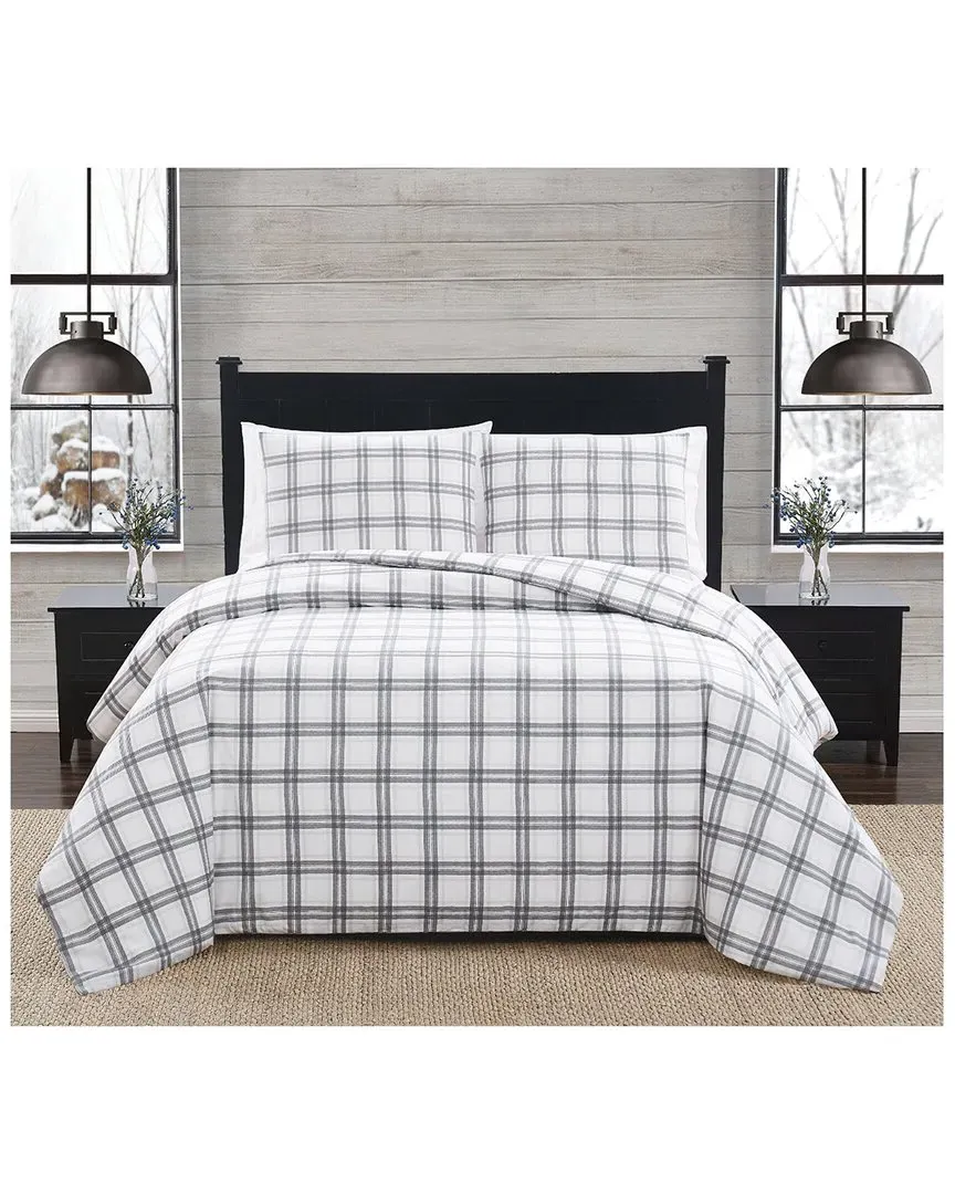 Flannel Duvet Cover Set - White, Cotton image