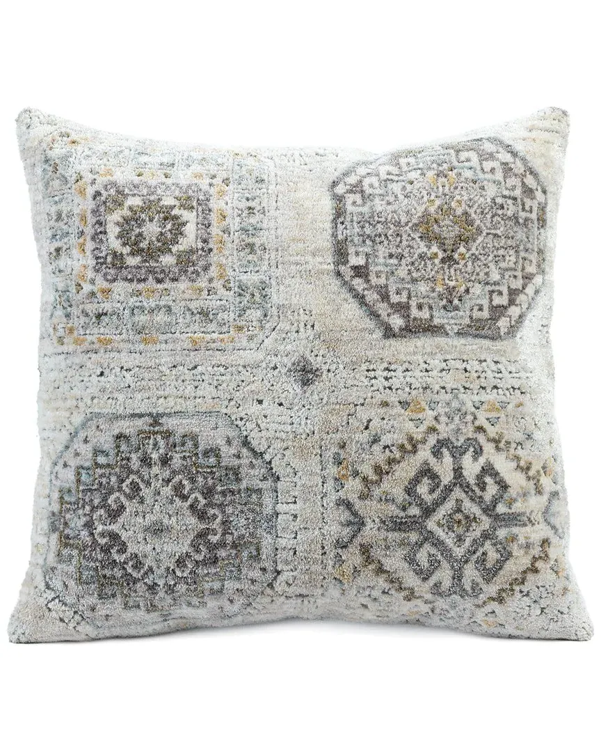 20x20 Throw Pillow with Medallion Border - Light Gray, Polyester