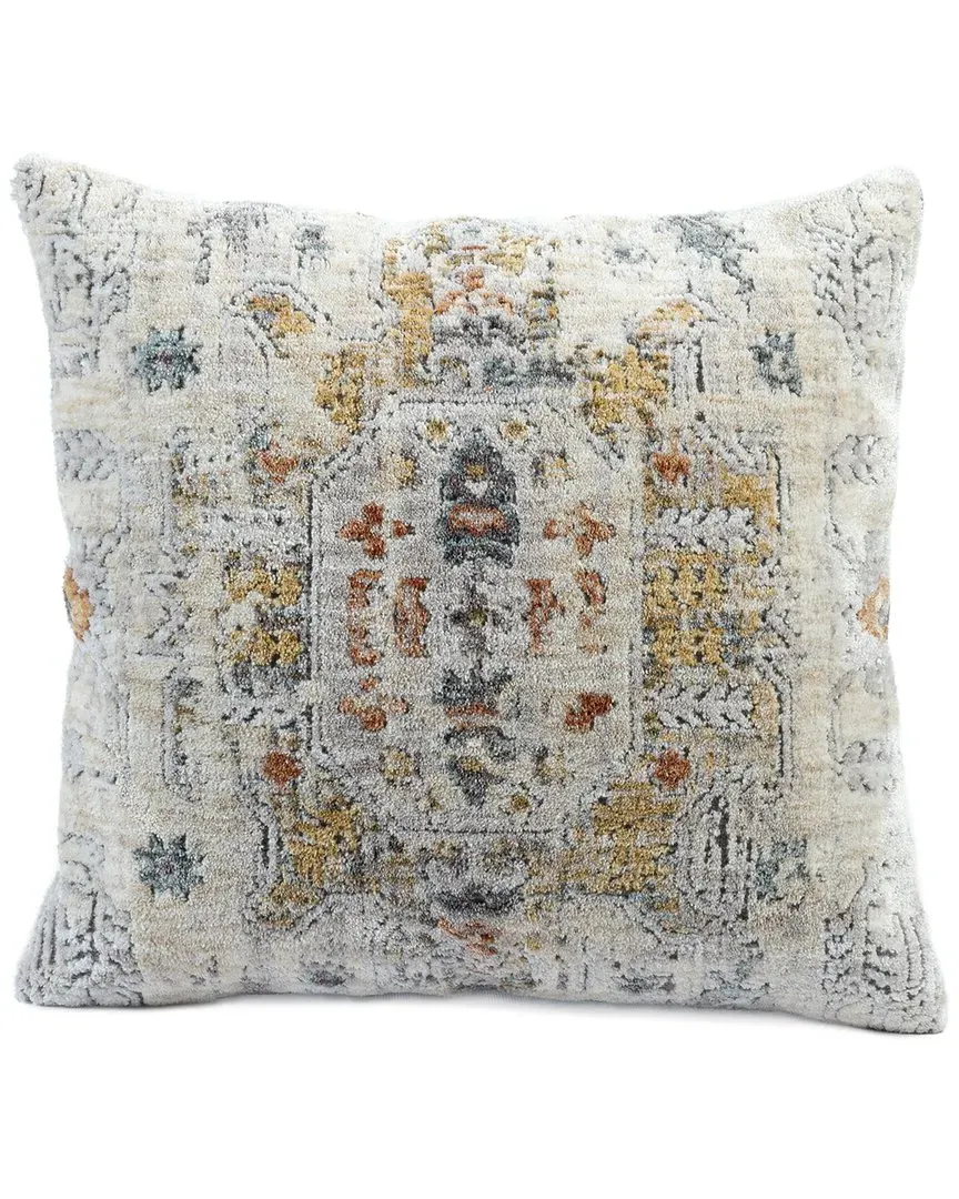 20x20 Throw Pillow with Medallion Border - Light Gray, Polyester image