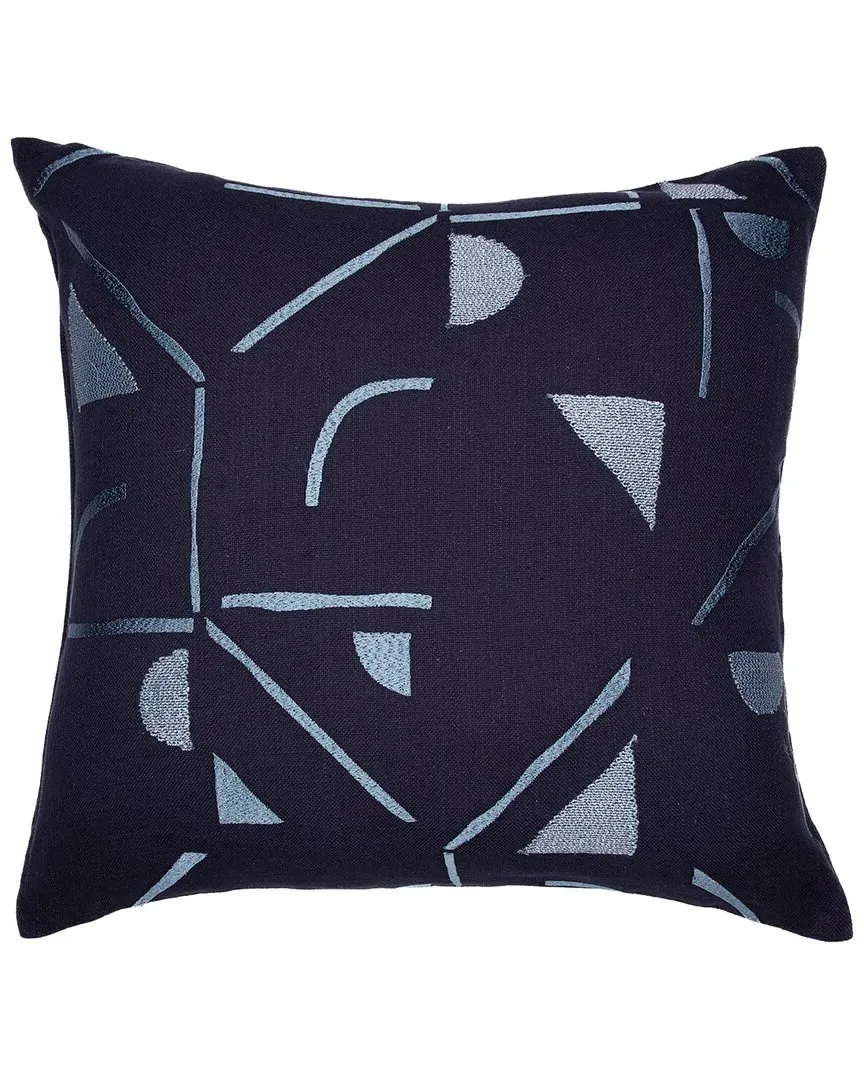 24" Hand-Woven Throw Pillow - Denim Blue, Cotton
