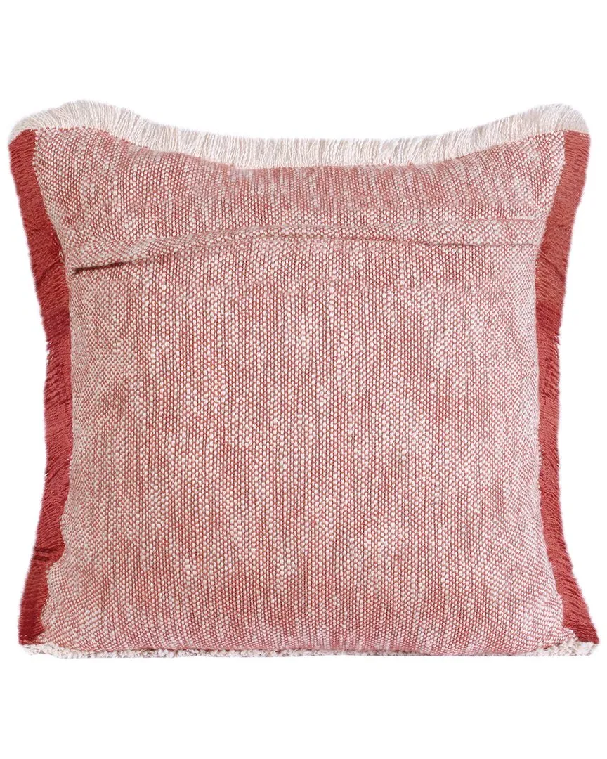 Aarna Two-Tone Throw Pillow - Red, Cotton