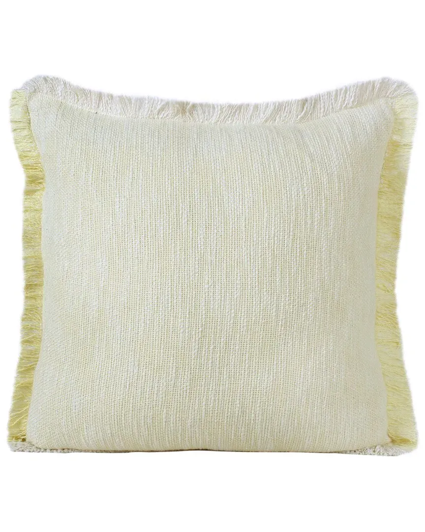 Aarna Two-Tone Throw Pillow - Yellow, Cotton