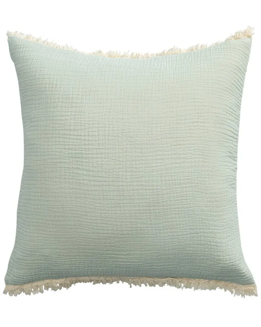 Acielle Fringed Throw Pillow - Blue, Cotton image