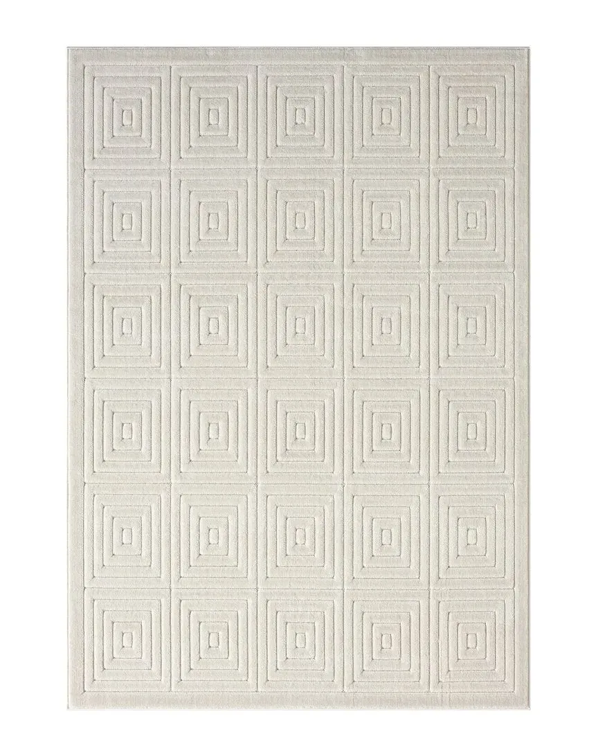 Anders Geometric Indoor/Outdoor Area Rug - Ivory, Polypropylene