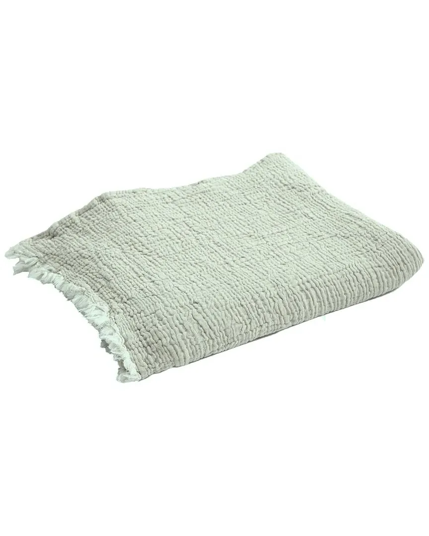 Annie Farmhouse Crinkled Turkish Cotton Throw Blanket - Blue image