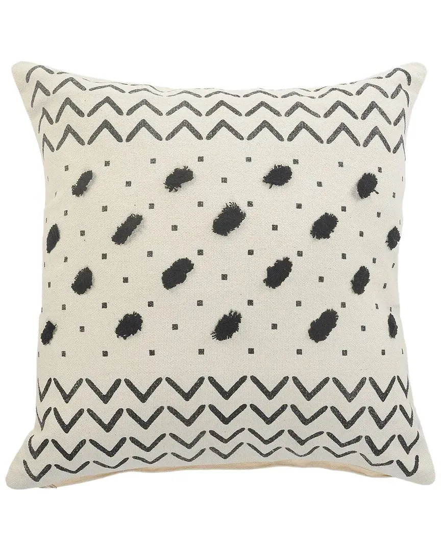 Avon Chevron Tufted Grid Throw Pillow - White, Cotton image