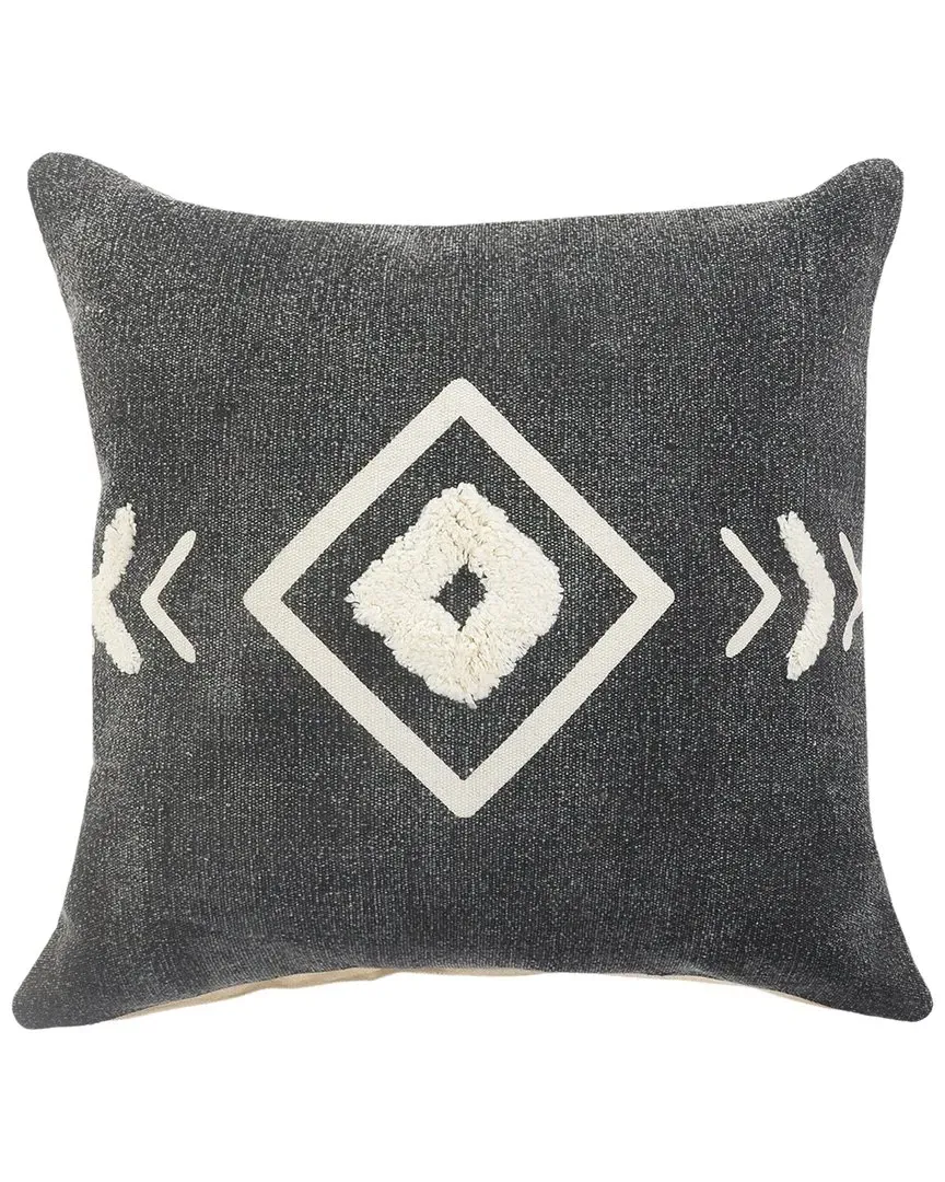 Avon Tufted Geometric Diamond Throw Pillow - White, Cotton