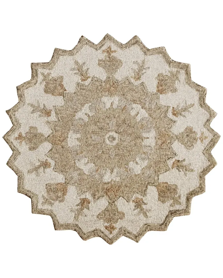 Bella Rose Hand Hooked Rug - Tan, Wool image