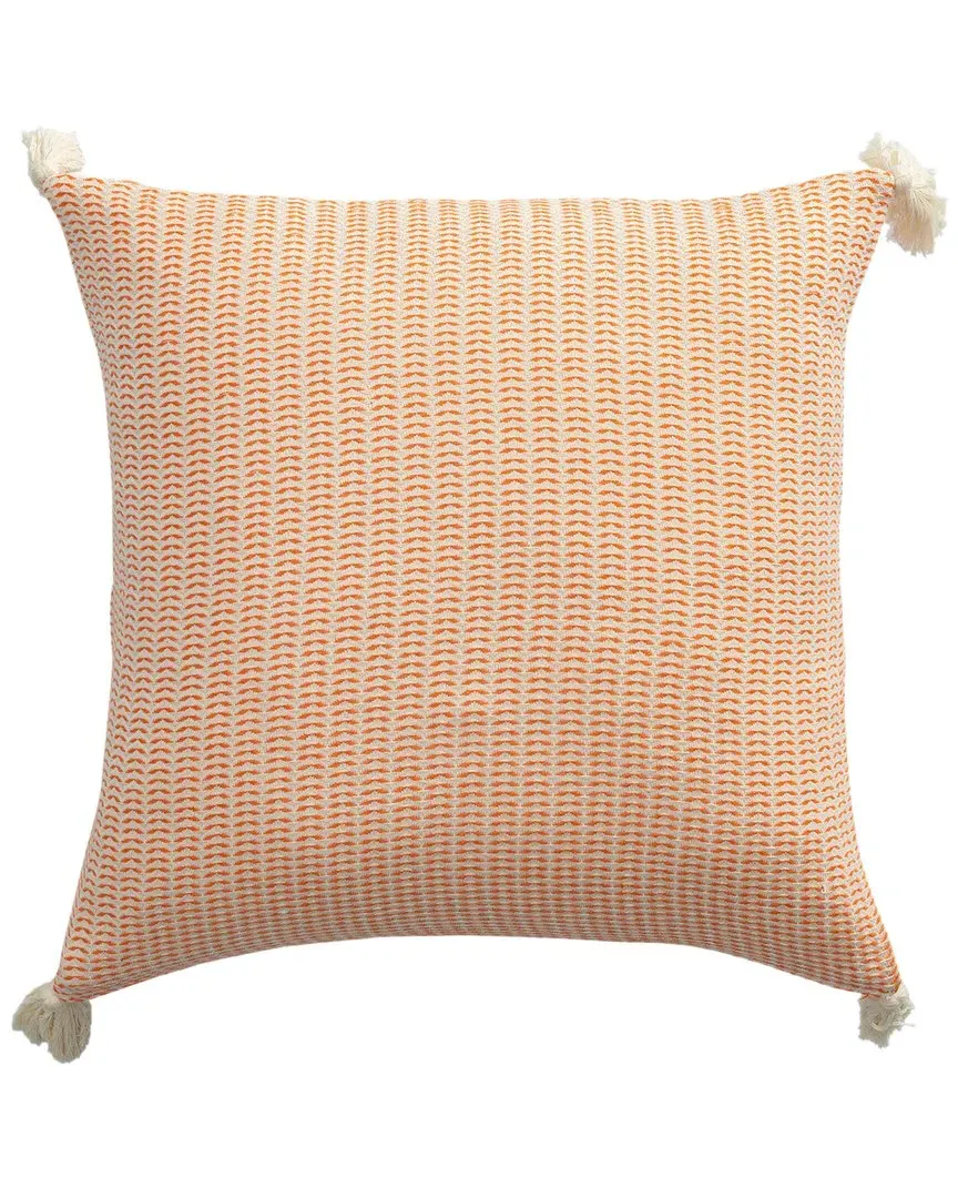 Blesilda Striped Throw Pillow - Orange, Cotton