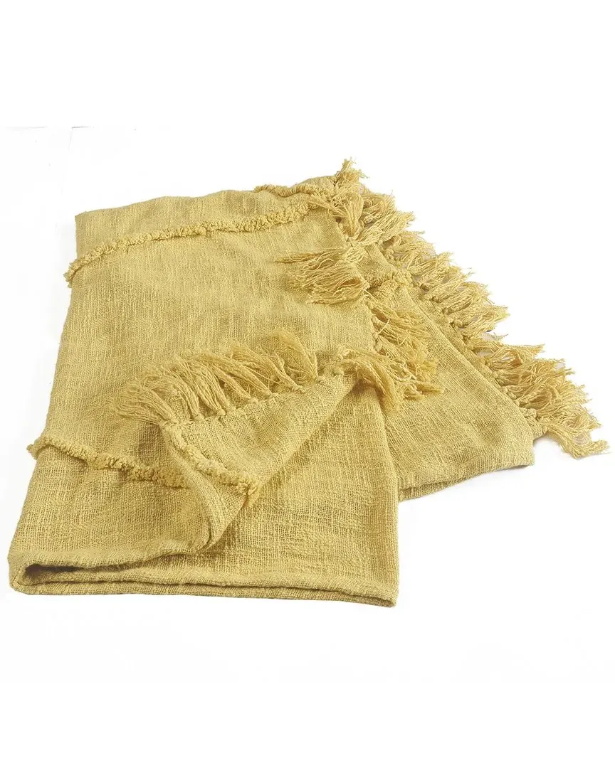 Bohemian Basics Diamond Tufted Throw Blanket - Yellow, Cotton