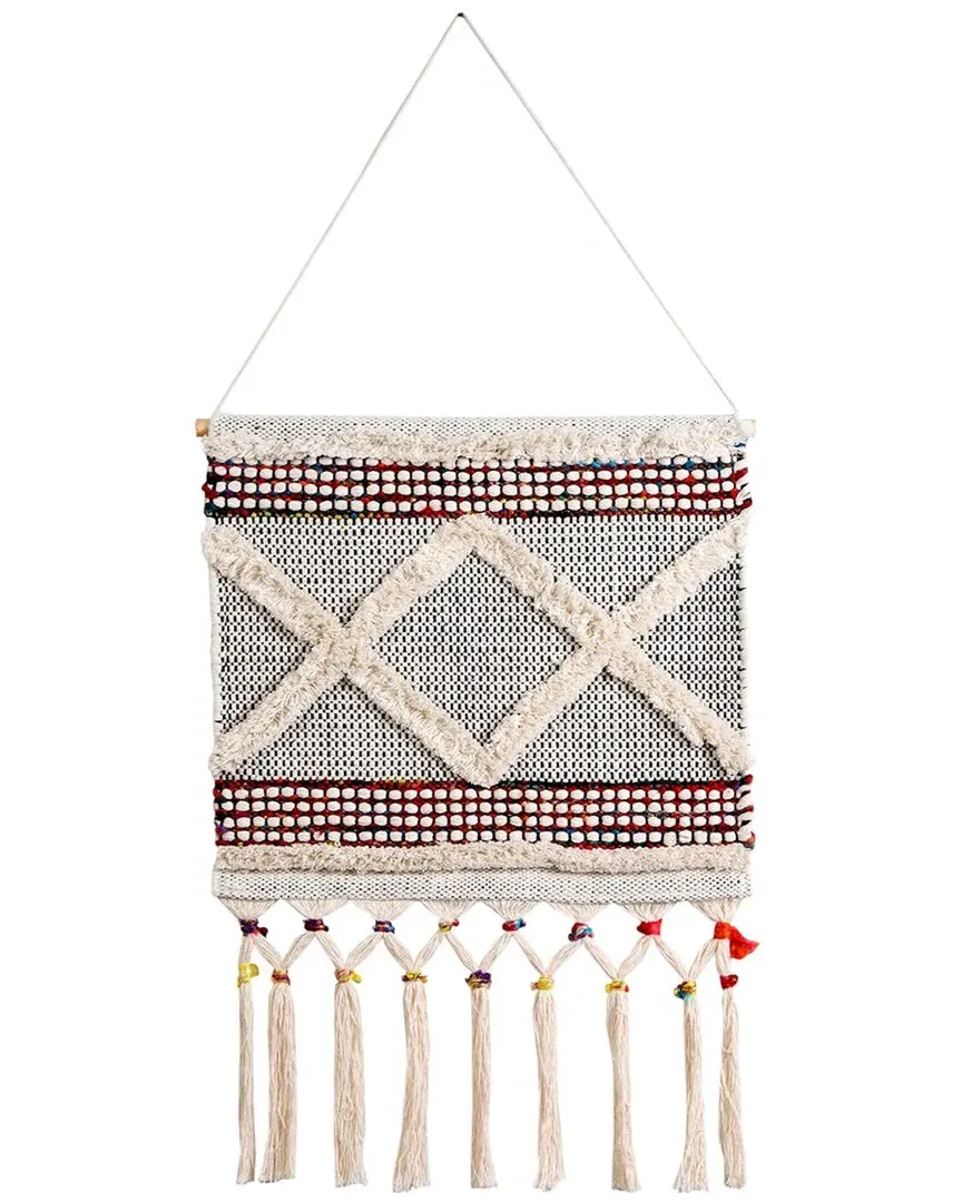 Boho Chindi Textured Geometric Woven Wall Hanging - Multi, Cotton