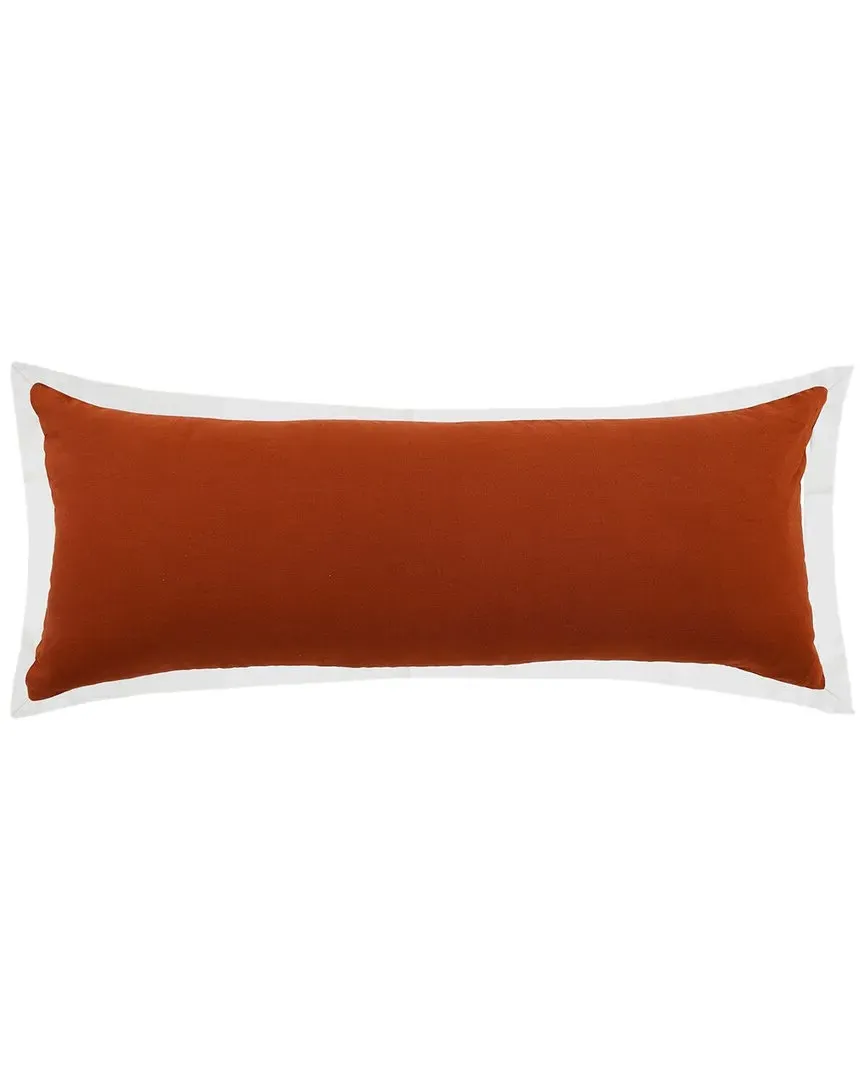 Bordered Flange Frame Lumbar Decorative Pillow - Red image