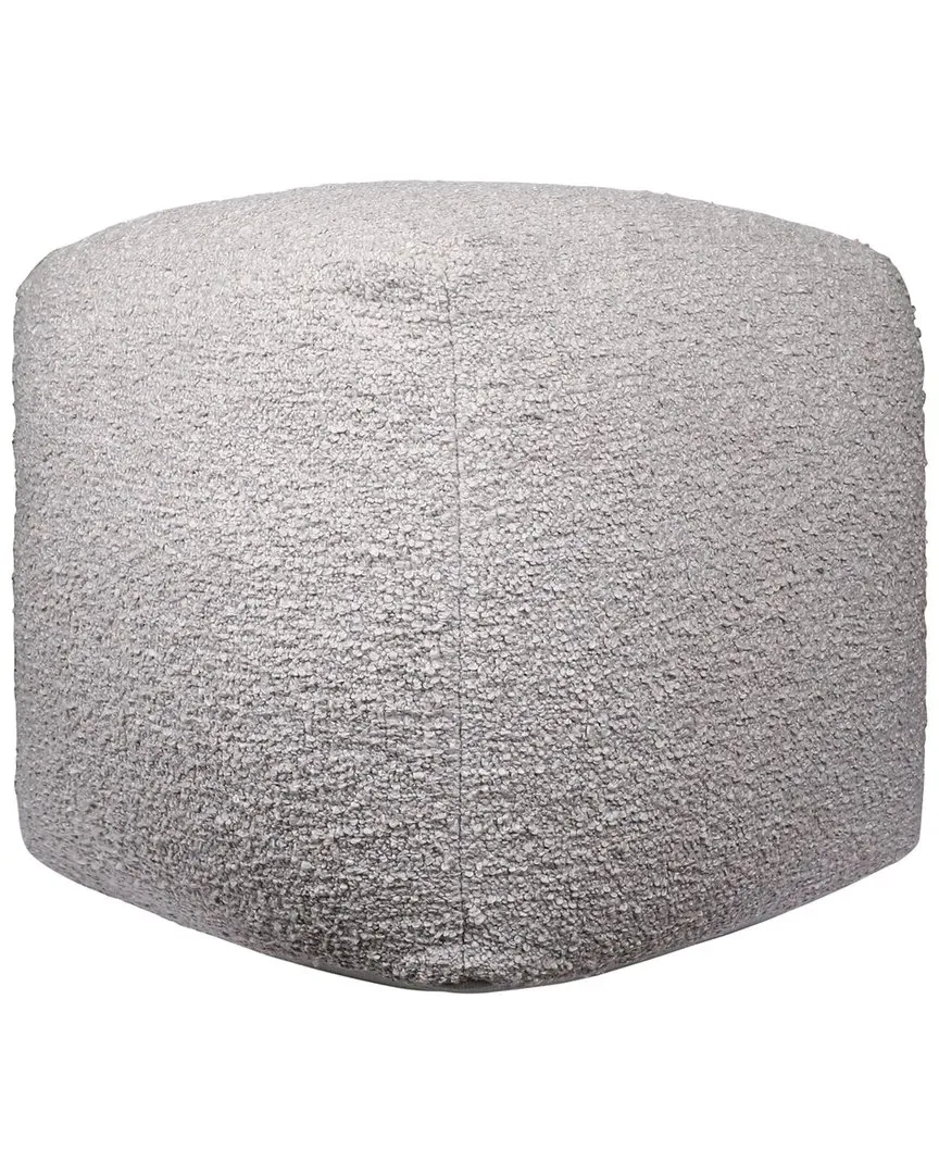 Boucle Handmade Textured Pouf - Grey, Polyester image