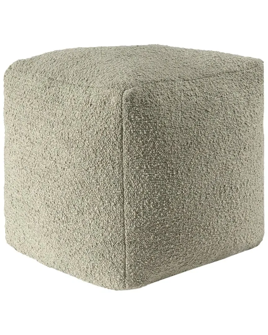 Boucle Handmade Textured Pouf - Sage, Polyester