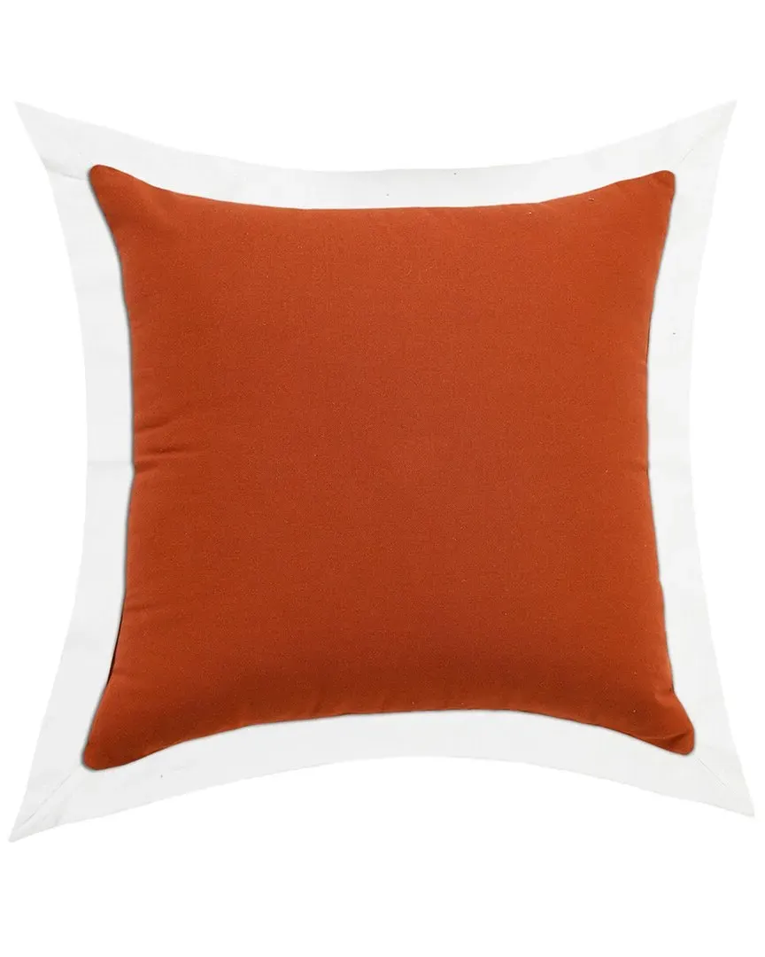 Brynn Bordered Flange Frame Throw Pillow - Brown, Cotton
