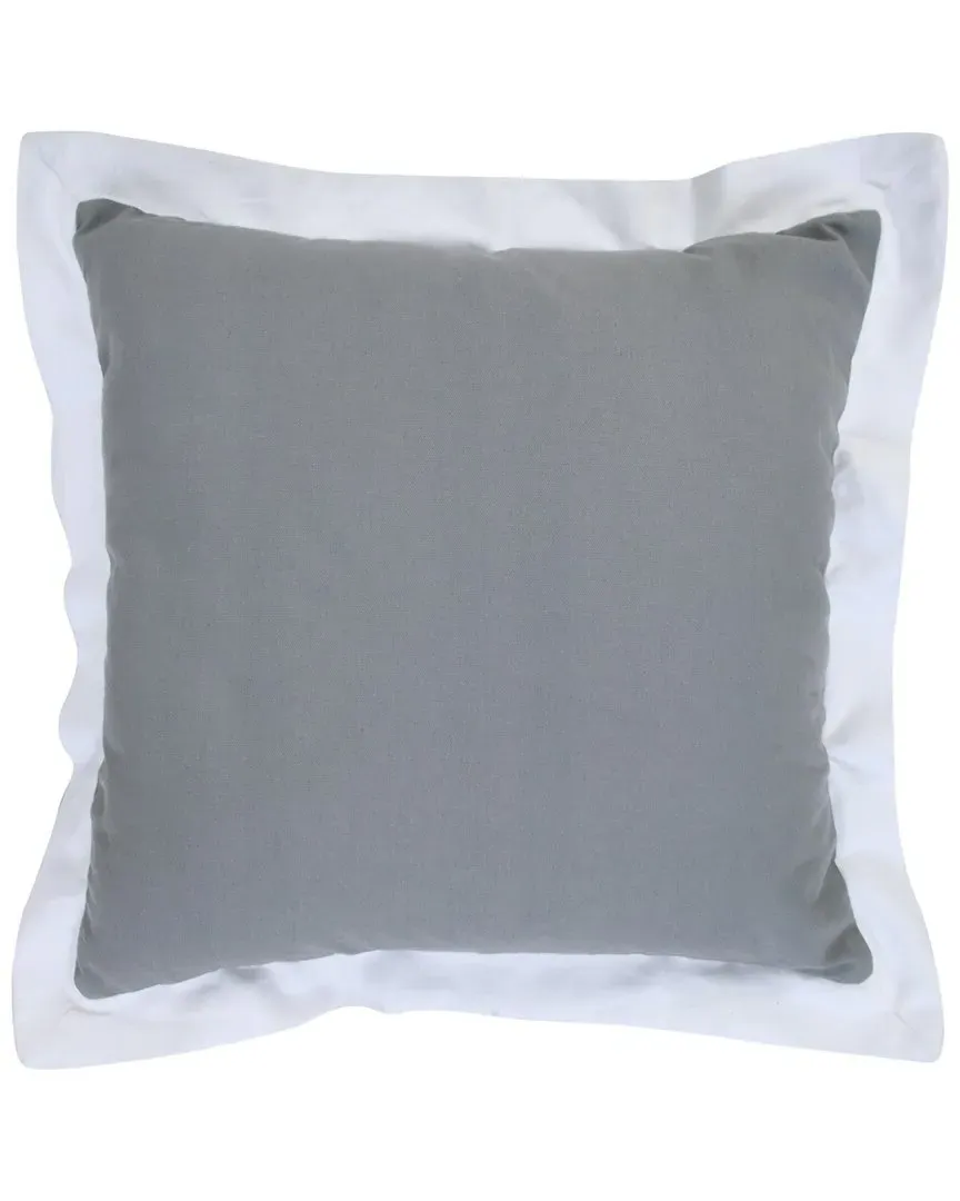 Brynn Bordered Flange Frame Throw Pillow - Grey, Cotton image