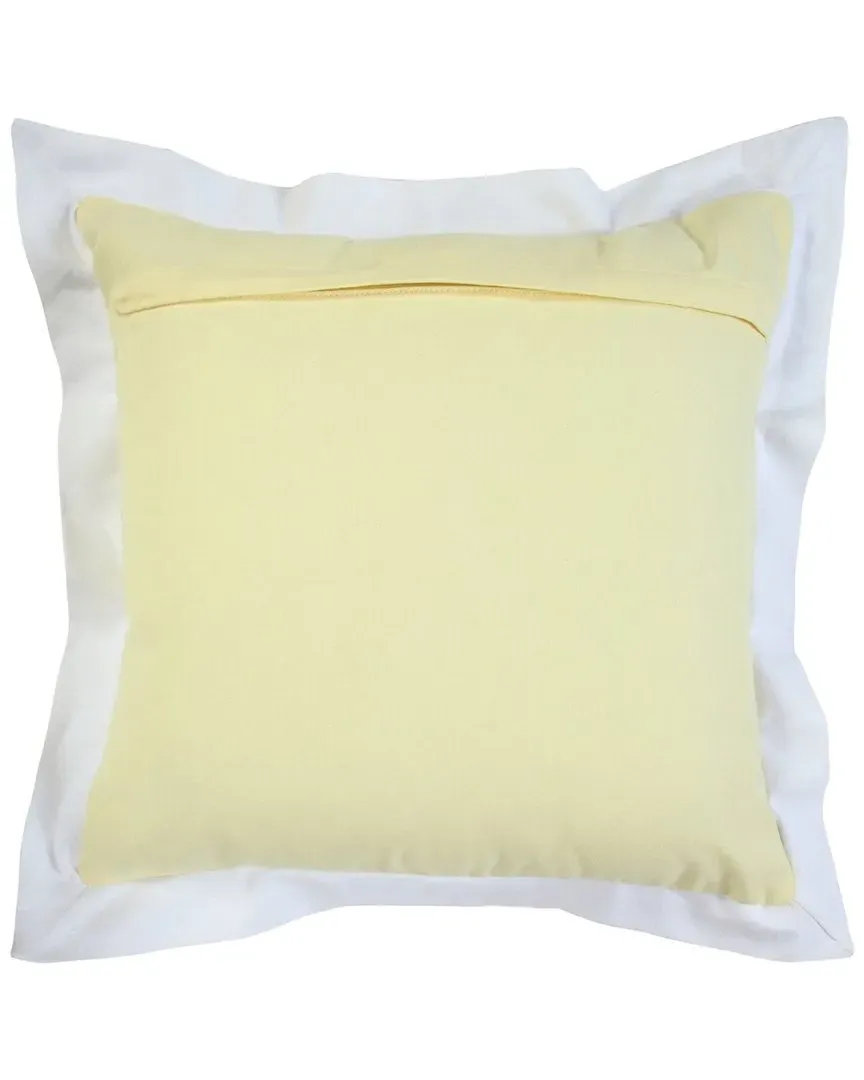 Brynn Bordered Flange Frame Throw Pillow - Yellow, Cotton