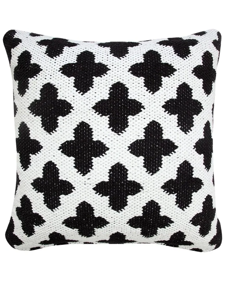 Brynn Cross Woven Geometric Throw Pillow - White, Cotton