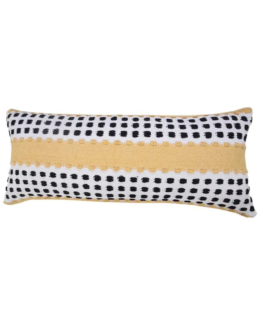 Brynn Striped Lumbar Throw Pillow - Yellow, Cotton