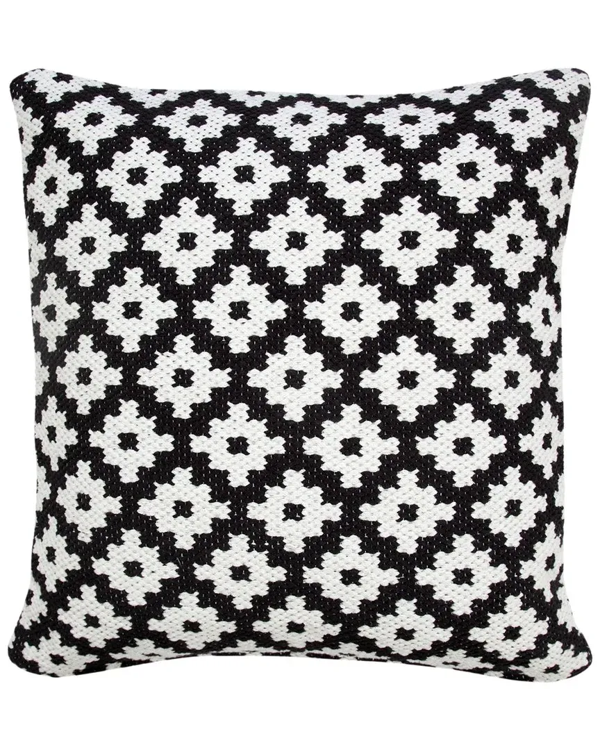 Brynn Sun Woven Geometric Throw Pillow - Black, Polyester image