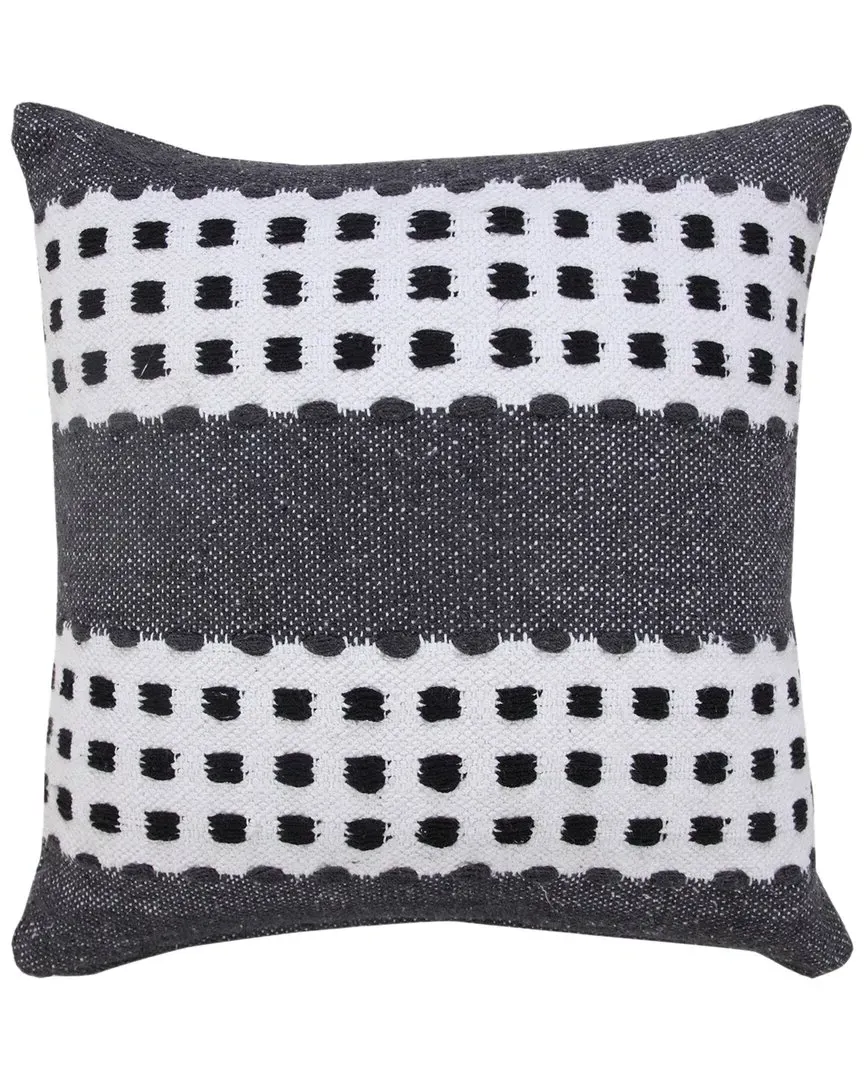 Brynn Woven Striped Throw Pillow - Black image