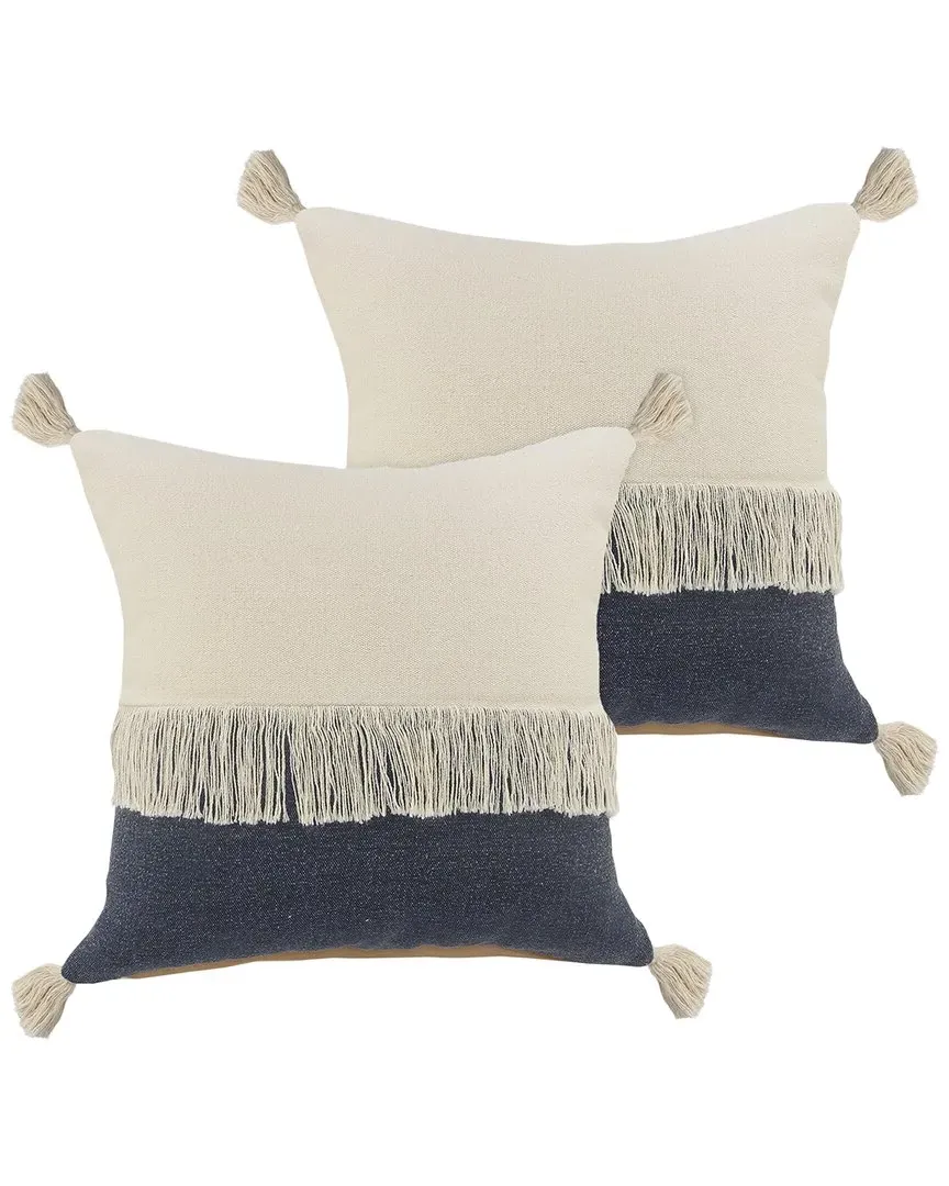 Carnival Color Block Throw Pillows Set of 2 - Blue, Cotton image