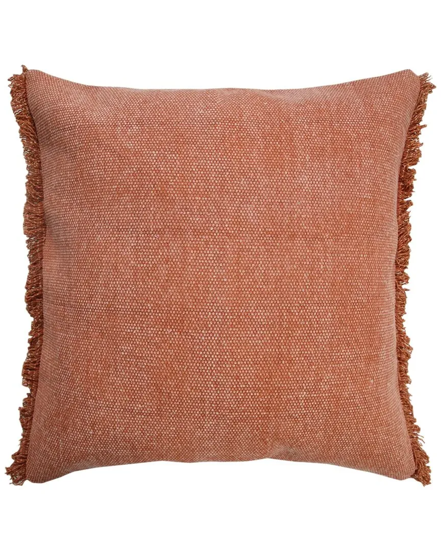 Cassie Fringed Decorative Pillow - Orange, Cotton image